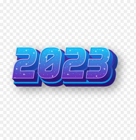 2023 with 3d text starry space style Clear background PNG images diverse assortment