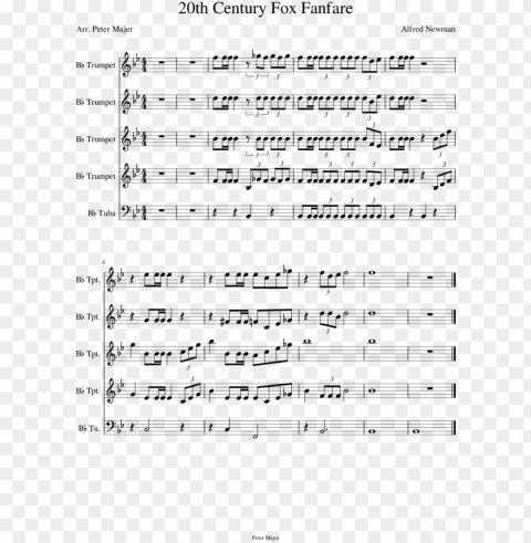 20th century fox fanfare sheet music composed by alfred - take on me part keyboard Clear Background PNG Isolated Design