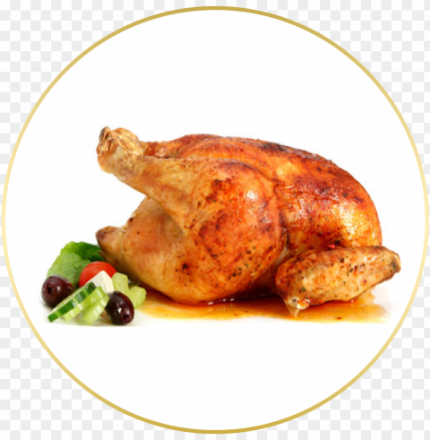 23- medio pollo asado - cooked chicken on table Free PNG download