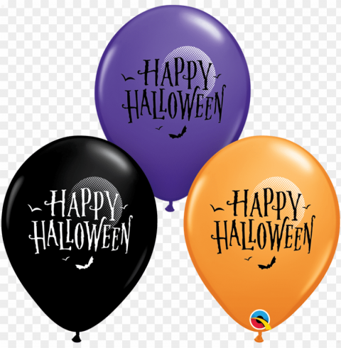25 latex balloons 11 happy halloween moon & bats - birthday orange balloons PNG images with no attribution