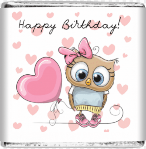 25 x cute owl - happy birthday sini cartoo Transparent PNG Isolated Graphic with Clarity