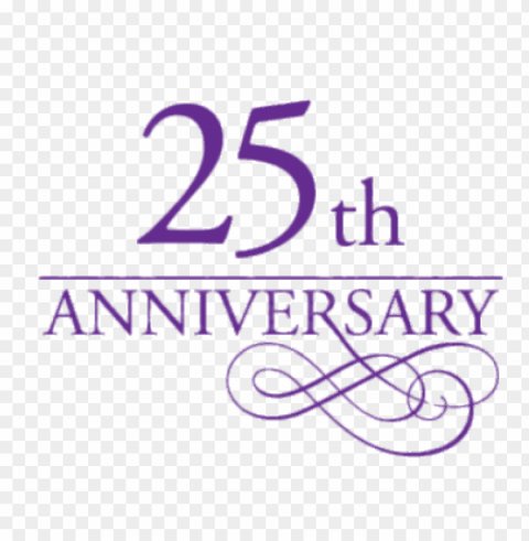 25th anniversary purple letters ClearCut Background Isolated PNG Art