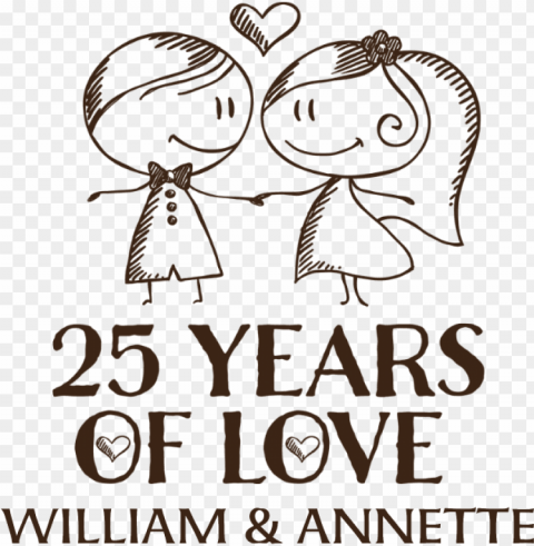 25th wedding anniversary personalized drinking gla - 25th wedding anniversary Isolated Design Element in PNG Format