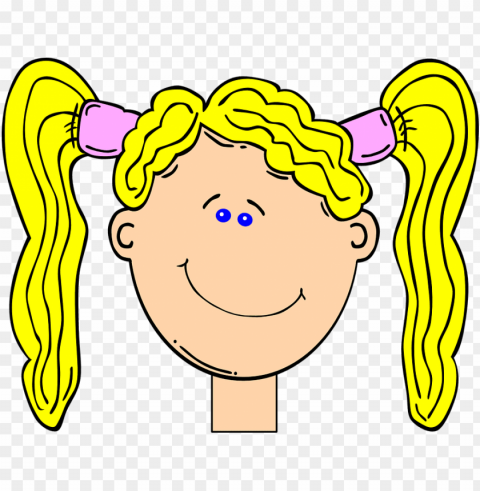 28 collection of blonde girl clipart - clip art pig tails PNG Isolated Object on Clear Background