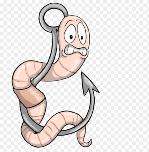 28 collection of fishing hook worm clipart - worm on a hook clipart PNG for design