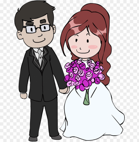 28 collection of marriage couple clipart - wedding couple cartoon Transparent PNG Isolated Graphic with Clarity