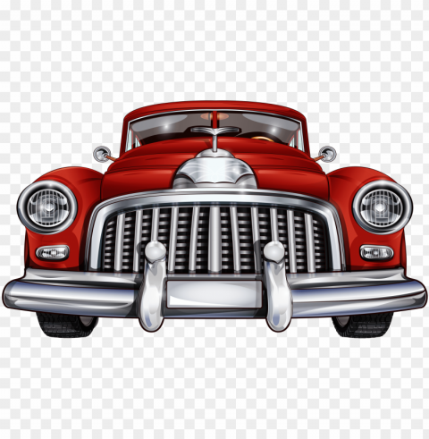 28 collection of red classic car clipart - vintage car front view PNG graphics with clear alpha channel