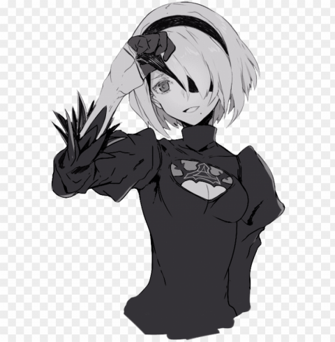 2b - 2b nier automata smile Isolated Item with Transparent PNG Background PNG transparent with Clear Background ID fe9c98a2
