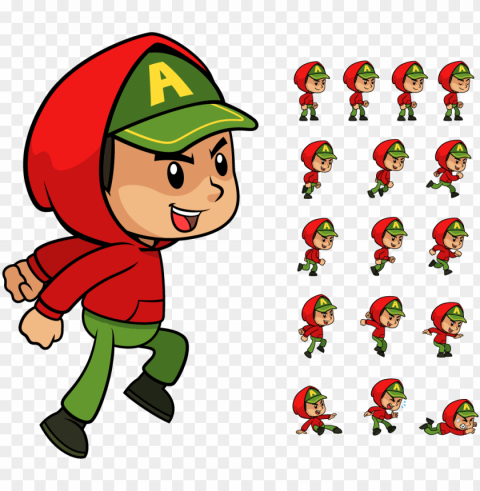 2d character sprite PNG Image with Isolated Graphic Element