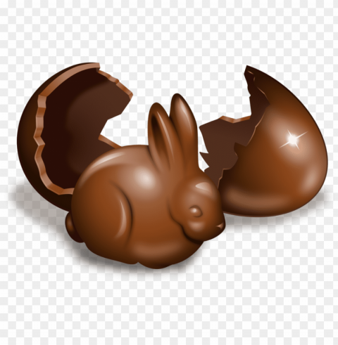 2fqm8uwqxd hatched chocolate easter bunny - chocolate broken Isolated Subject on HighResolution Transparent PNG