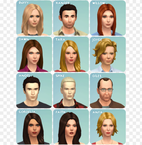 2irb1x1 - buffy summers sims 4 PNG graphics with alpha transparency bundle