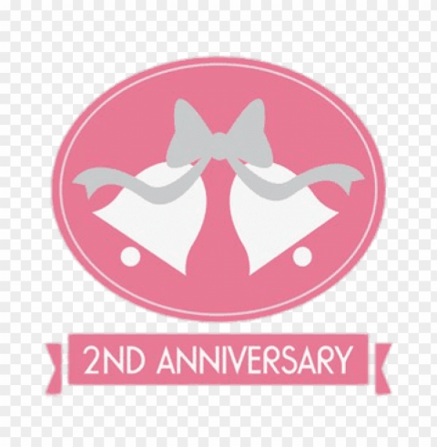 2nd anniversary wedding bells ClearCut Background PNG Isolated Element