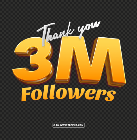 3 million followers gold thank you hd file PNG files with alpha channel assortment