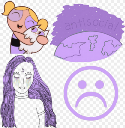 3 - Purple Tumblr Aesthetic Clear PNG