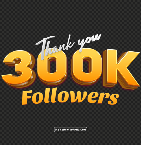 300k followers gold thank you hd PNG files with clear backdrop collection