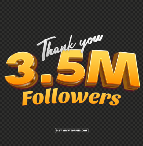 35 million followers gold thank you hd image PNG files with clear backdrop assortment