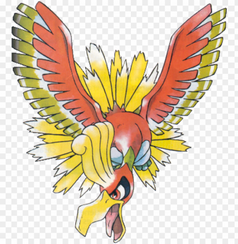 358 ho-oh - ken sugimori ho oh PNG with clear overlay
