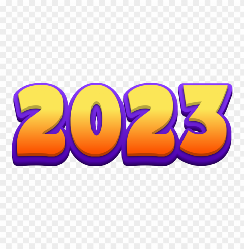 3d 2023 yellow and orange 3d text effect Transparent graphics PNG