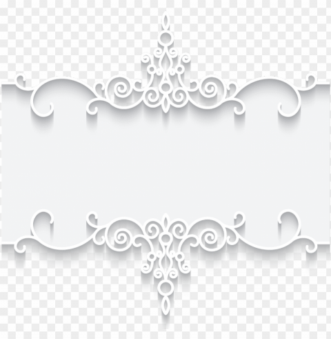 3d 3deffect mq white flowers border borders frame frame - vetor borda renda Free PNG images with clear backdrop