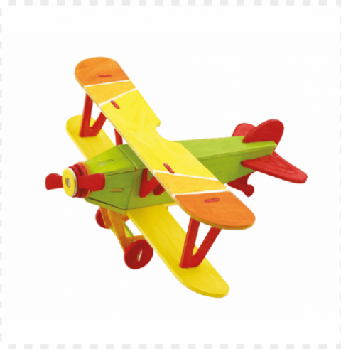 3d biplane natural 4 colors and brush - rompecabezas de ensamble PNG pictures with no background required