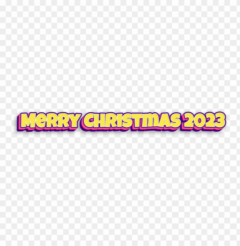 3d cartoon text effect merry christmas 2023 PNG Graphic Isolated with Transparency