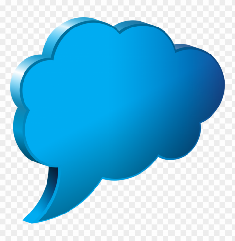 3d cloud blue balloon bubble speech thought High-resolution PNG images with transparency