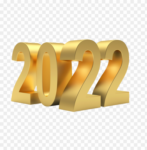 3d gold 2022 Transparent PNG Isolated Object Design