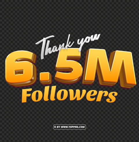 3d gold 65 million followers thank you free PNG files with clear background variety - Image ID 0d15bbd2