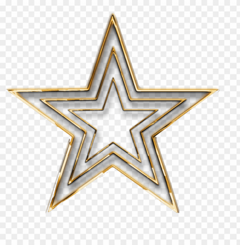 3d Gold Star PNG Graphic With Transparency Isolation