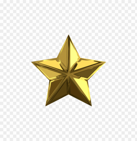 3d Gold Star PNG Illustration Isolated On Transparent Backdrop