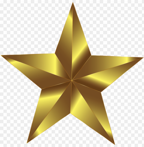 3d Gold Star PNG Image With Transparent Isolation