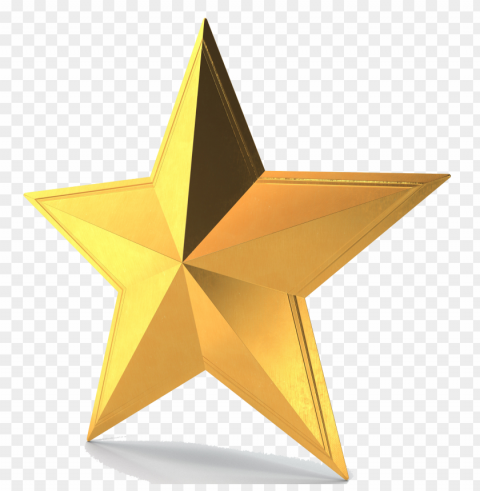 3d gold star yellow right view High-resolution transparent PNG images