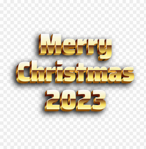 3d golden merry christmas 2023 PNG Graphic Isolated on Transparent Background