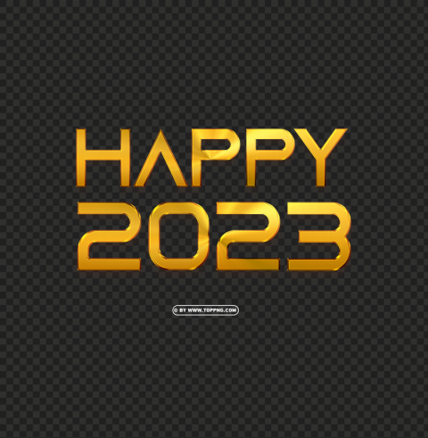 3d happy 2023 luxurious gold text HighQuality Transparent PNG Isolated Graphic Element