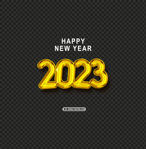 3d Happy New Year 2023 Gold Text Effect PNG Images Without Watermarks