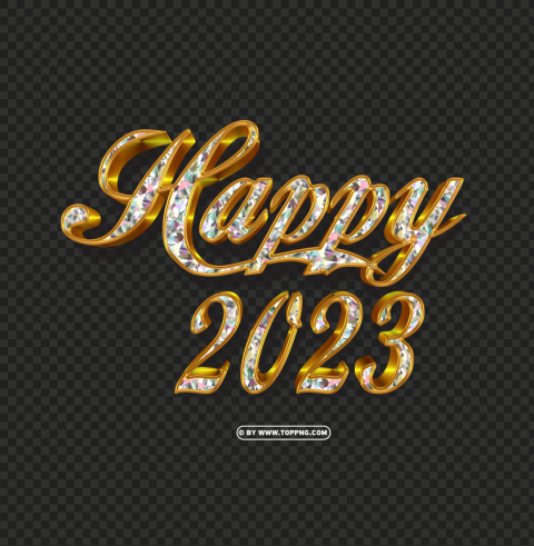 3D Luxury Diamond Happy 2023 HighResolution PNG Isolated Illustration