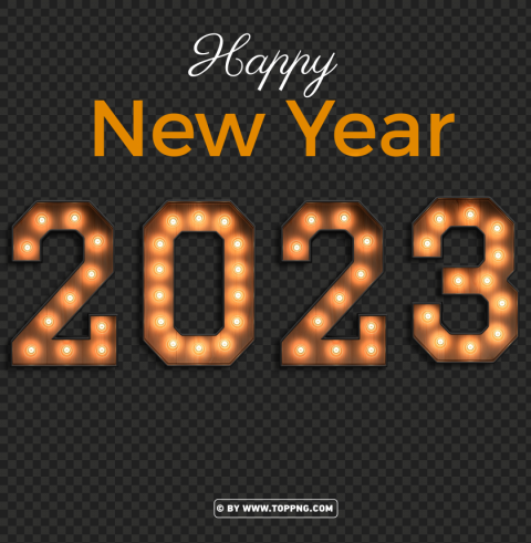 3D Marquee Light 2023 Happy New Year PNG pics with alpha channel - Image ID 91b274b2