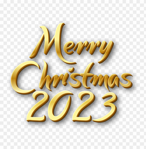 3d merry christmas 2023 gold PNG Graphic Isolated with Clarity