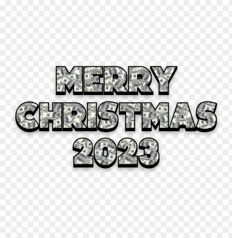 3d money style merry christmas 2023 PNG Graphic with Isolated Clarity