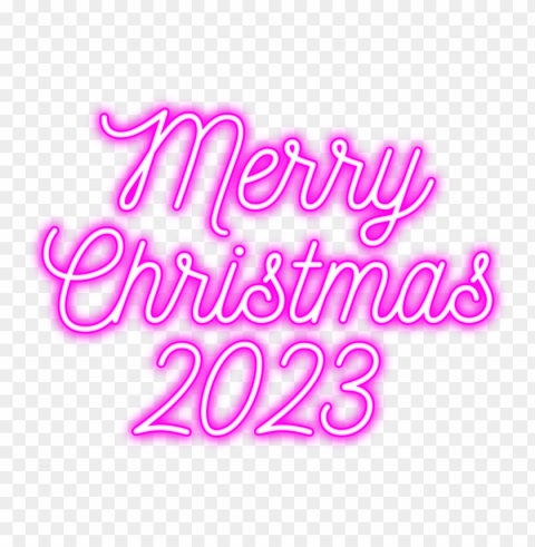 3d neon merry christmas 2023 PNG Graphic with Isolated Design