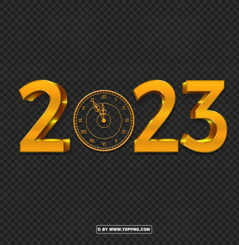 3d new years 2023 gold eve countdown clock PNG transparent images mega collection