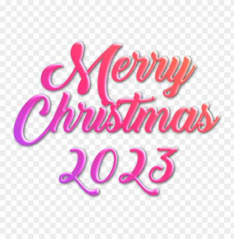 3d pink orange merry christmas 2023 PNG Graphic with Isolated Transparency