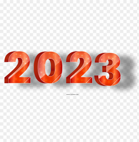 3D RED 2023 Text Numbers Clear PNG pictures free