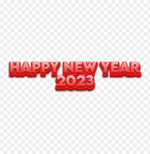 3d red happy new year 2023 text hd PNG for educational use