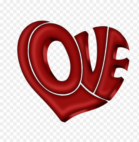 3d red love word Transparent PNG Isolation of Item