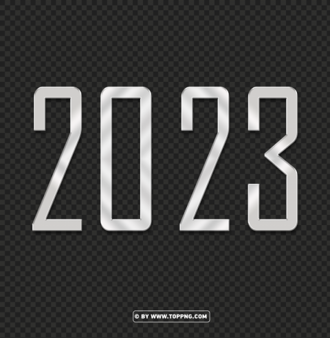 3d silver 2023 download PNG Image with Clear Isolation