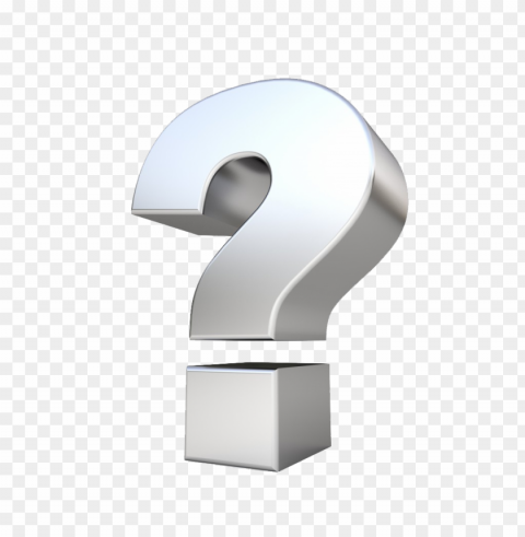 3d silver question exclamation mark PNG for social media