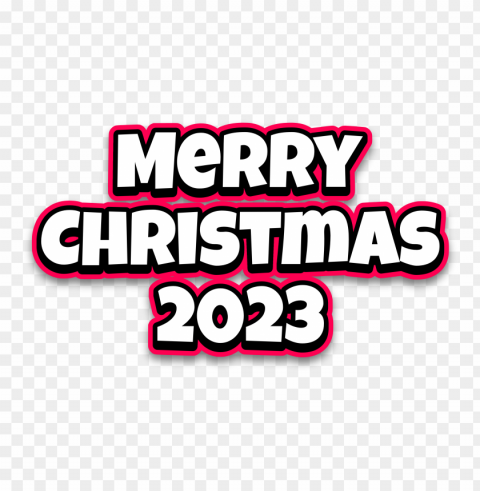 3d toon text merry christmas 2023 PNG Graphic Isolated with Clear Background