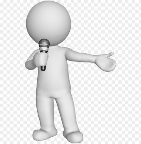 3d white man - man with mic HighQuality Transparent PNG Isolated Element Detail