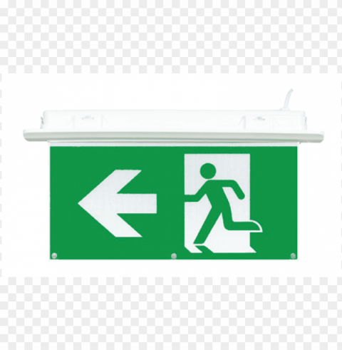 4 in 1 emergency led exit sign - fire exit signage left arrow PNG Image with Transparent Isolated Graphic